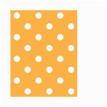 Polka Dots - White on Pastel Orange Small Garden Flag (Two Sides)