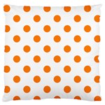 Polka Dots - Orange on White Standard Flano Cushion Case (One Side)