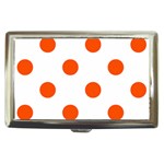 Polka Dots - Tangelo Orange on White Cigarette Money Case