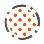 Polka Dots - Tangelo Orange on White Poker Chip Card Guard
