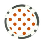 Polka Dots - Burnt Orange on White Poker Chip Card Guard (10 pack)