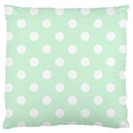 Polka Dots - White on Pastel Green Standard Flano Cushion Case (One Side)