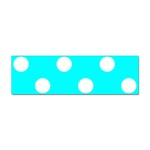 Polka Dots - White on Aqua Cyan Sticker (Bumper)