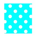 Polka Dots - White on Aqua Cyan Greeting Card 4.5  x 6 