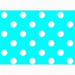 Polka Dots - White on Aqua Cyan 5  x 7  Photo Cards