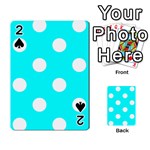 Polka Dots - White on Aqua Cyan Playing Cards 54 Designs