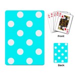 Polka Dots - White on Aqua Cyan Playing Cards Single Design
