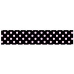 Polka Dots - Classic Rose Pink on Black Flano Scarf (Small)
