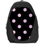 Polka Dots - Classic Rose Pink on Black Backpack Bag