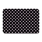 Polka Dots - Classic Rose Pink on Black Plate Mat
