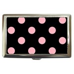 Polka Dots - Light Pink on Black Cigarette Money Case