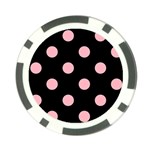 Polka Dots - Light Pink on Black Poker Chip Card Guard (10 pack)