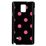 Polka Dots - Dark Pink on Black Samsung Galaxy Note 4 Case (Black)