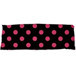 Polka Dots - Dark Pink on Black Body Pillow Case Dakimakura (Two Sides)