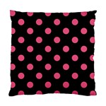 Polka Dots - Dark Pink on Black Standard Cushion Case (One Side)