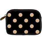 Polka Dots - Tan Brown on Black Digital Camera Leather Case