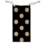 Polka Dots - Tan Brown on Black Jewelry Bag