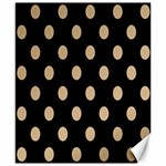 Polka Dots - Tan Brown on Black Canvas 8  x 10 