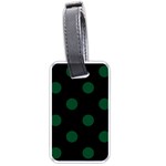 Polka Dots - Forest Green on Black Luggage Tag (One Side)