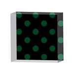 Polka Dots - Forest Green on Black 4 x 4  Acrylic Photo Block
