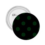 Polka Dots - Forest Green on Black 2.25  Button