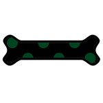 Polka Dots - Forest Green on Black Magnet (Dog Bone)