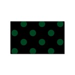 Polka Dots - Forest Green on Black Sticker (Rectangular)