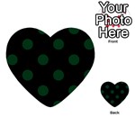 Polka Dots - Forest Green on Black Multi-purpose Cards (Heart)