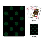 Polka Dots - Forest Green on Black Playing Cards Single Design