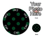 Polka Dots - Forest Green on Black Playing Cards 54 (Round)