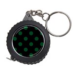 Polka Dots - Forest Green on Black Measuring Tape