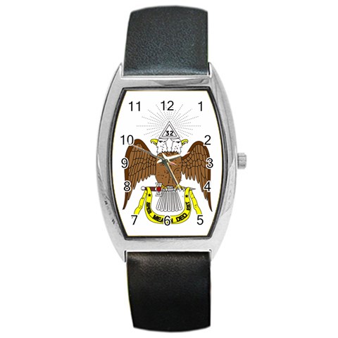 Scottish Rite Watch Barrel Style Metal Watch from ArtsNow.com Front