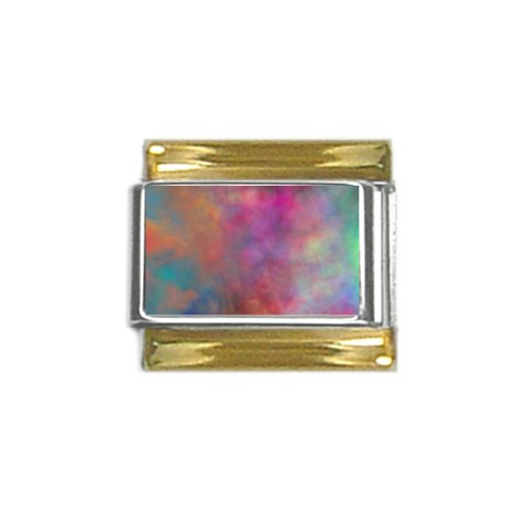 Rainbow Clouds Gold Trim Italian Charm (9mm) from ArtsNow.com Front