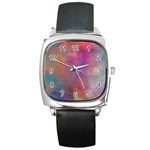 Rainbow Clouds Square Metal Watch