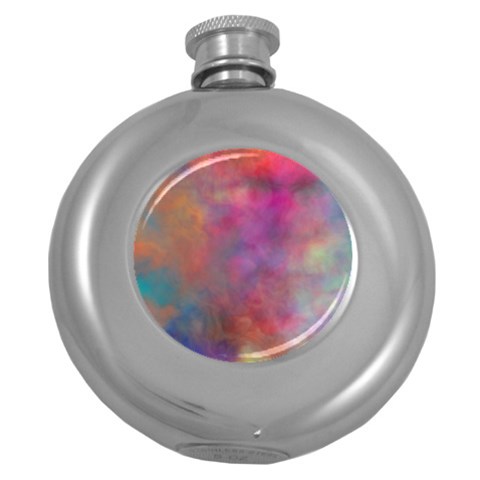 Rainbow Clouds Hip Flask (5 oz) from ArtsNow.com Front