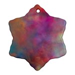 Rainbow Clouds Snowflake Ornament (Two Sides)