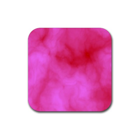 Pink Clouds Rubber Coaster (Square) from ArtsNow.com Front