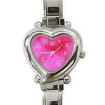 Pink Clouds Heart Italian Charm Watch