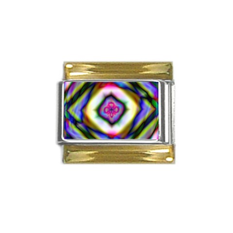Rippled Geometry  Gold Trim Italian Charm (9mm) from ArtsNow.com Front