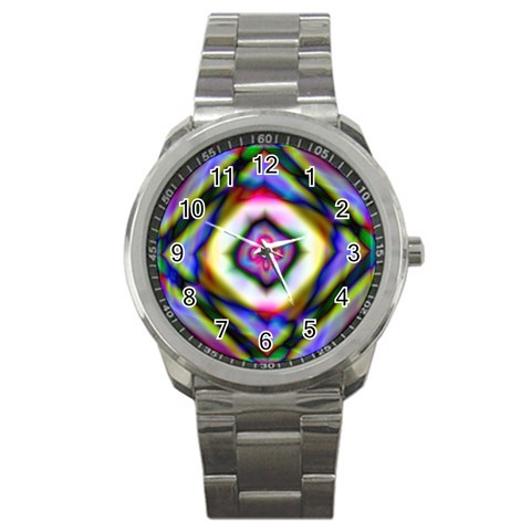 Rippled Geometry  Sport Metal Watch from ArtsNow.com Front