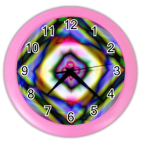 Rippled Geometry  Color Wall Clock from ArtsNow.com Front
