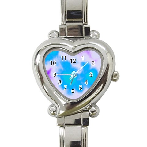 Blue And Purple Clouds Heart Italian Charm Watch from ArtsNow.com Front