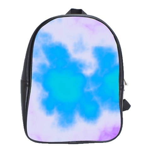 Blue And Purple Clouds School Bag (XL) from ArtsNow.com Front