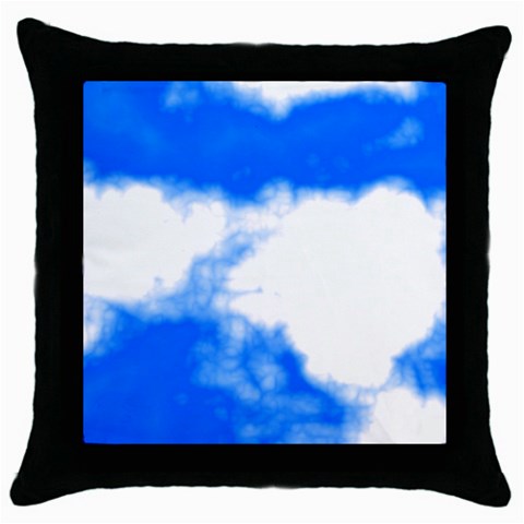 Blue Cloud Throw Pillow Case (Black) from ArtsNow.com Front