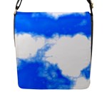 Blue Cloud Flap Closure Messenger Bag (L)