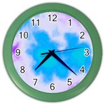 Blue And Purple Clouds Color Wall Clock