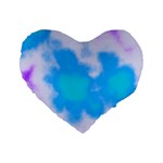 Blue And Purple Clouds Standard 16  Premium Flano Heart Shape Cushion 
