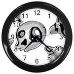 Skull_4 Wall Clock (Black)
