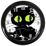 kitten Wall Clock (Black)