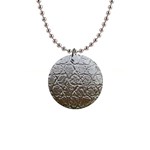 Metal Embossed Look 1  Button Necklace